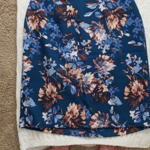 Ponte lined floral skirt